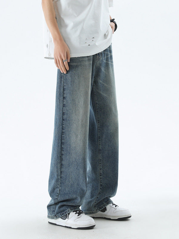 American Casual Blue Straight Jeans Men