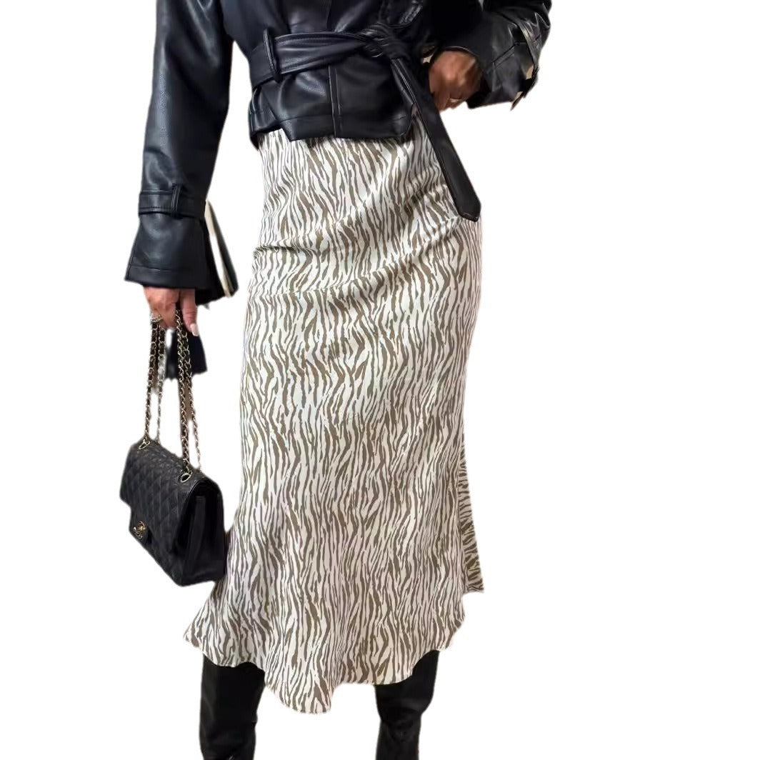 Fashion High Waist Print Women's Skirt