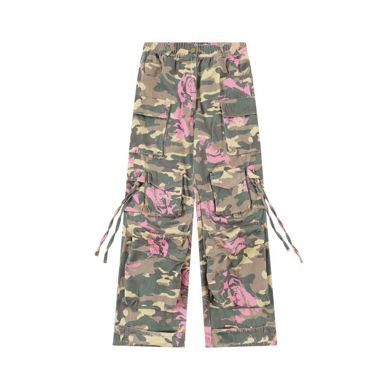 American Retro Multi-pocket Camouflage Cargo Pants