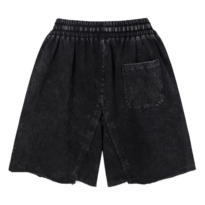 Men's Plus Size Loose Distressed Washed Retro Tattered Jeans Pants