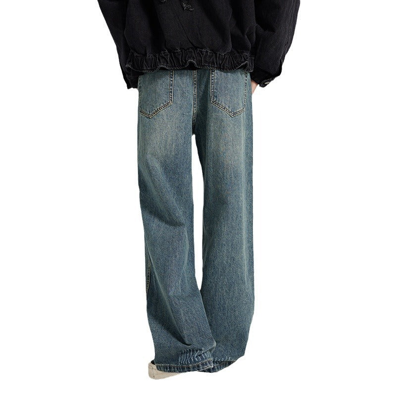 Men's Retro Loose Wide Leg Ripped Jeans