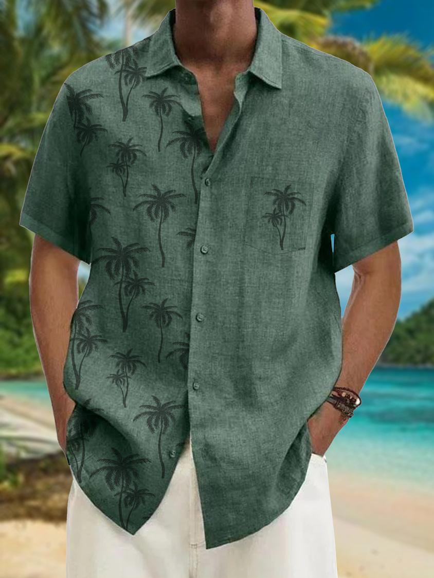 Lapel Beach Short Sleeve Shirt