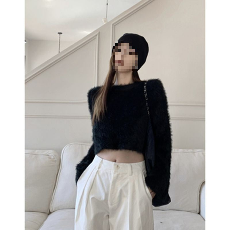 Idle Style Soft Glutinous Mink Sweater Women