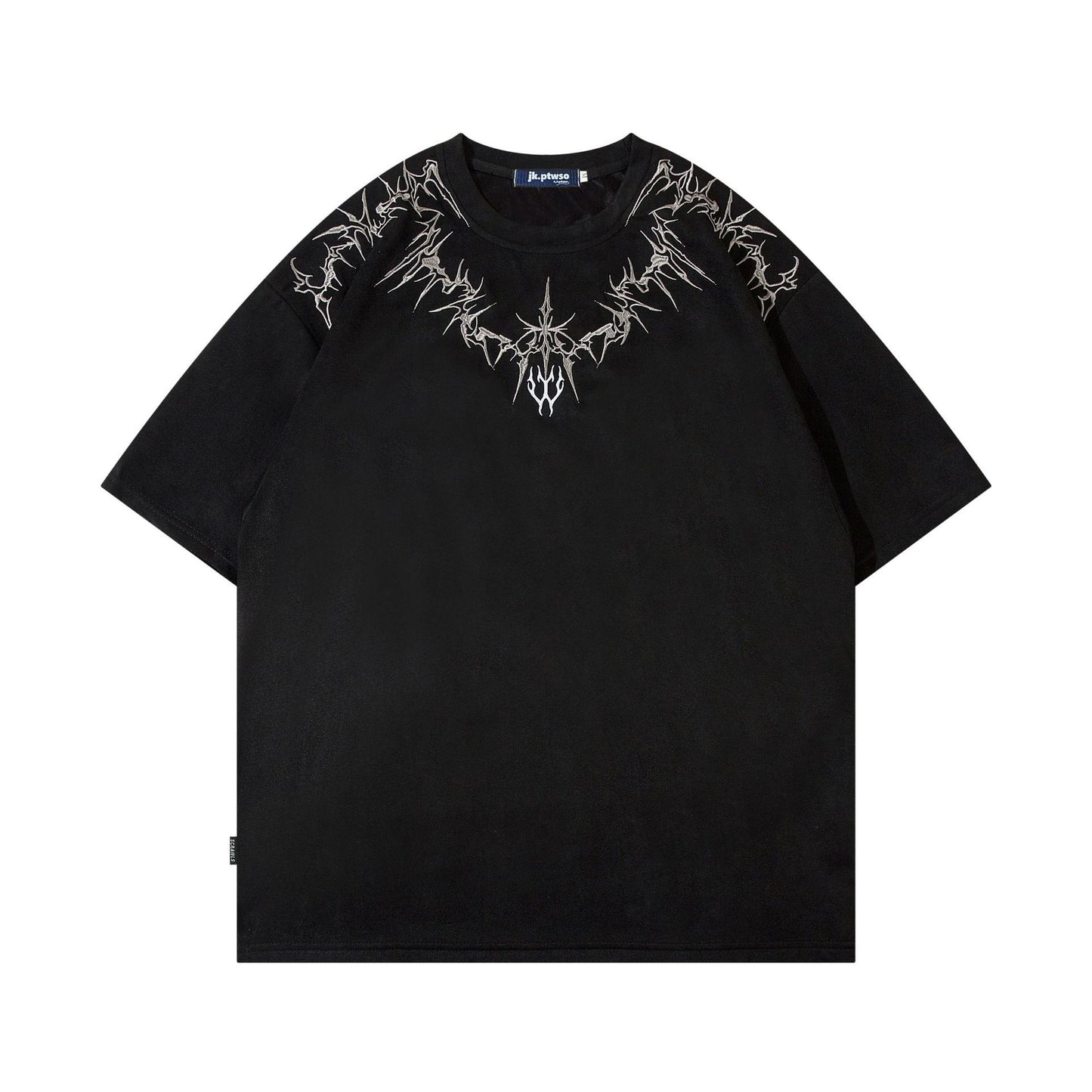 Summer New Dark Thorns Heavy Embroidered Short Sleeve