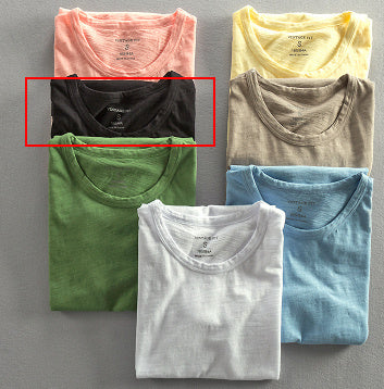 Men's Casual Thin Breathable Washed Cotton Short Sleeve