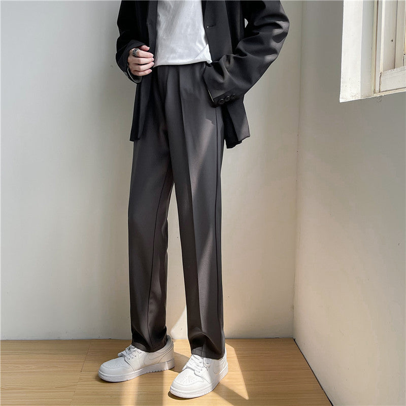 Men's Solid Color Straight Loose Casual Pants