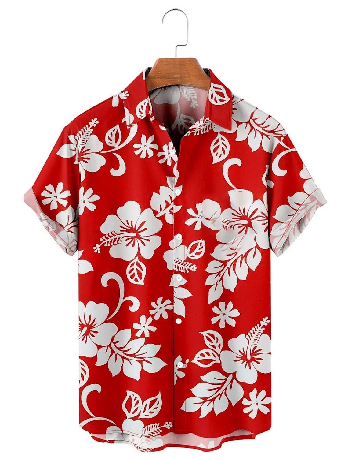 Fashion Solid Color Printed Shirt Men