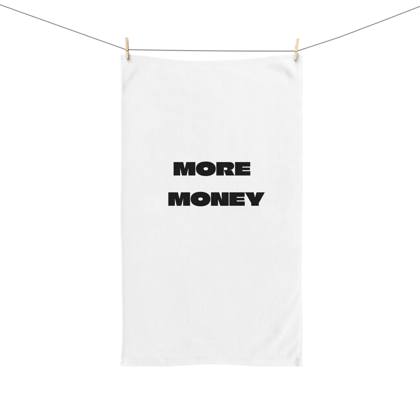 Motivational Hand Towel - 'More Money' Design for Home and Office