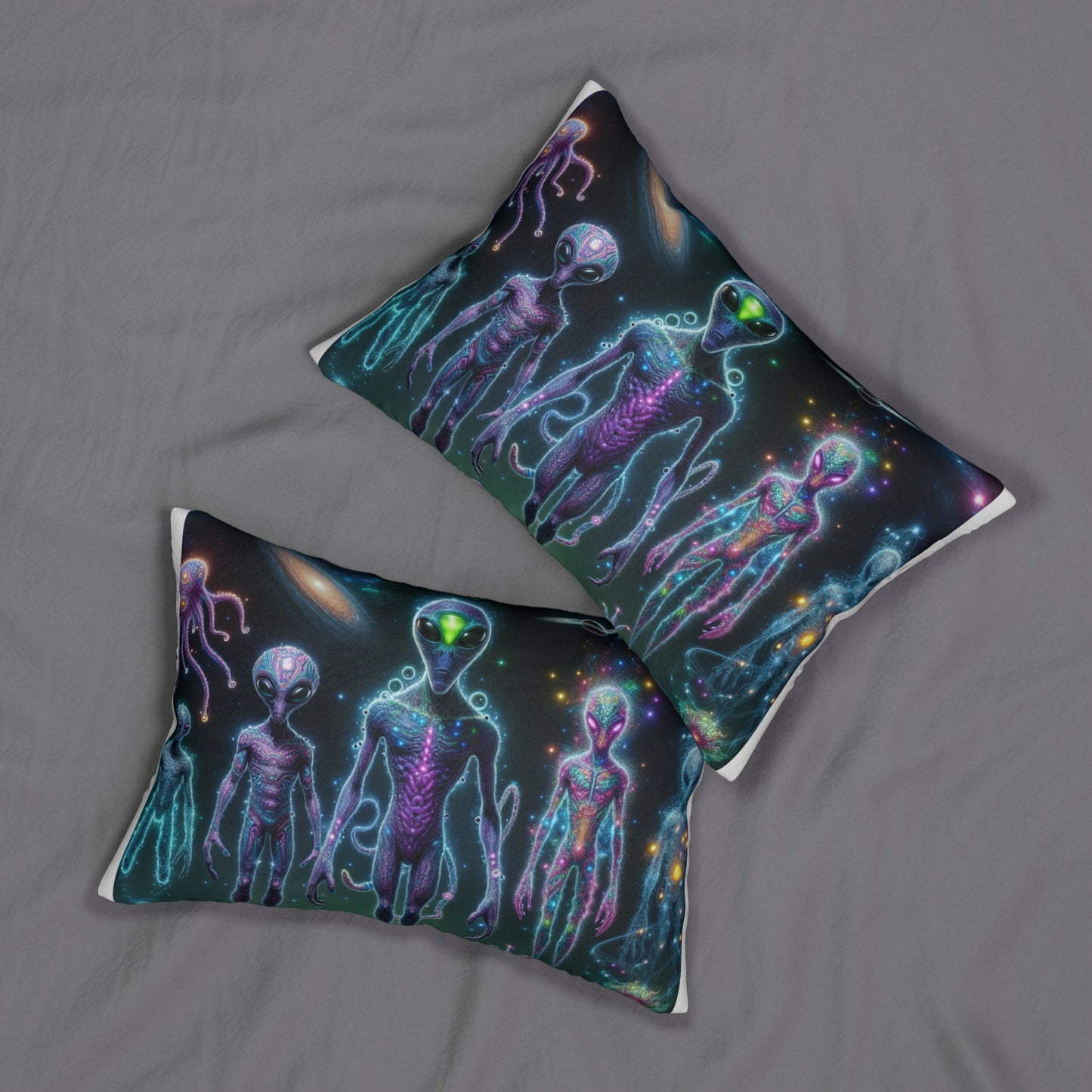 Galactic Alien Lumbar Pillow - Cosmic Home Decor for Sci-Fi Lovers