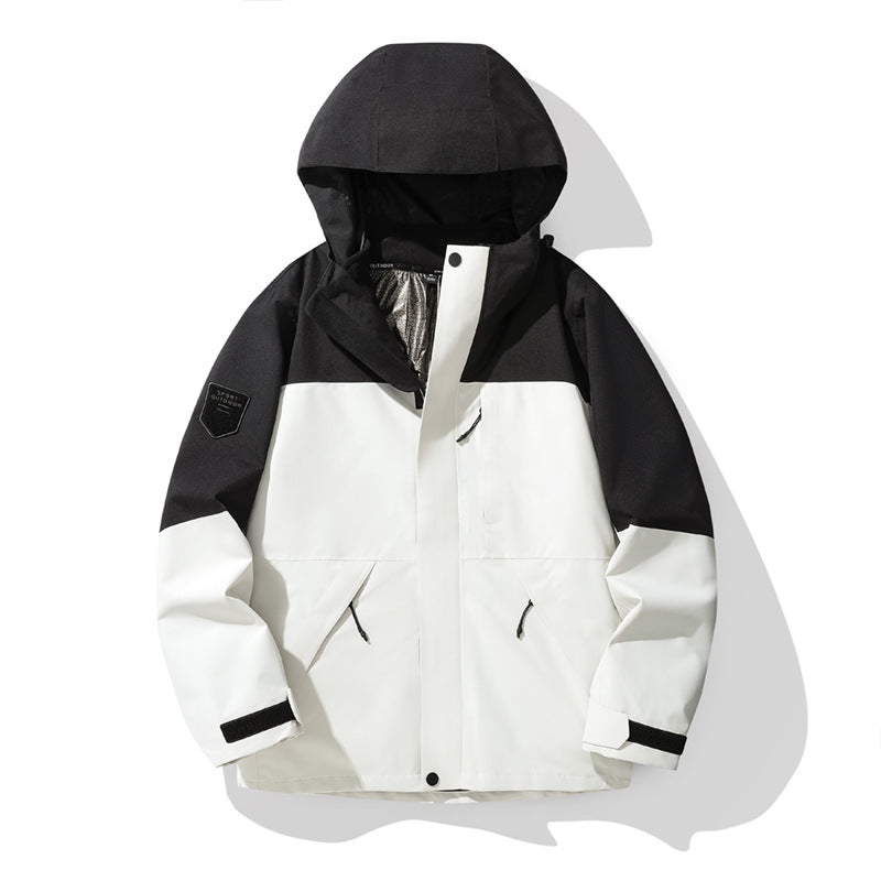Men's And Women's Fall Winter Coat Removable Liner Adhesive Waterproof Two-piece Set