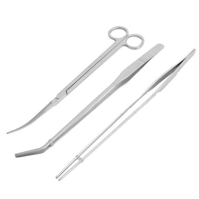 Aquarium Aquatic Weed Tool Kit Scissors Clip Flat Sander Fish Tank Cleaning Kit Set