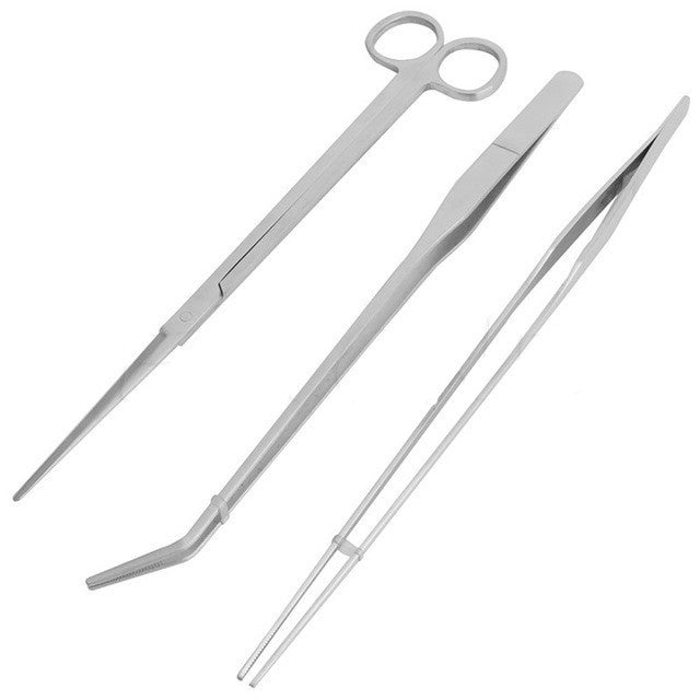 Aquarium Aquatic Weed Tool Kit Scissors Clip Flat Sander Fish Tank Cleaning Kit Set