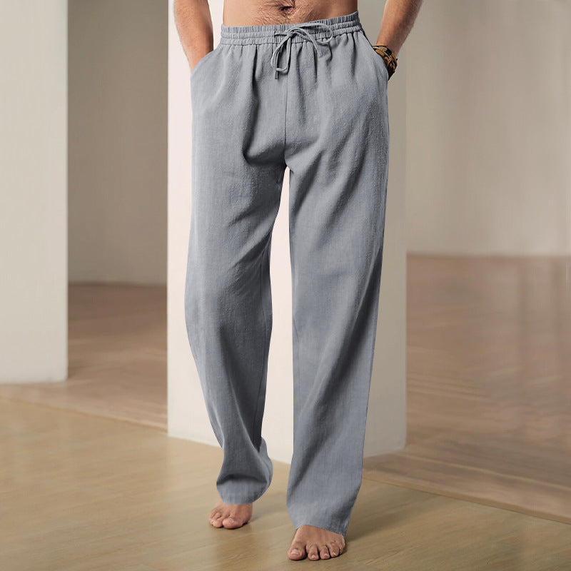 Simple Fashion Solid Color Casual Straight Pants Men
