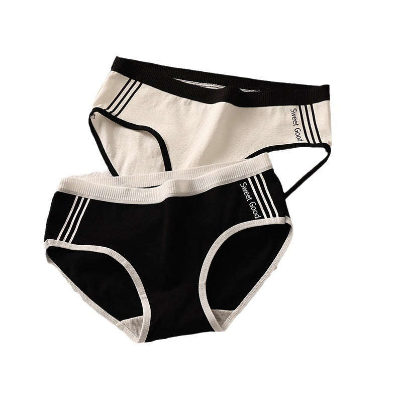 Women's Cotton Mid Waist Traceless Sexy Underpants Girls Triangle Shorts