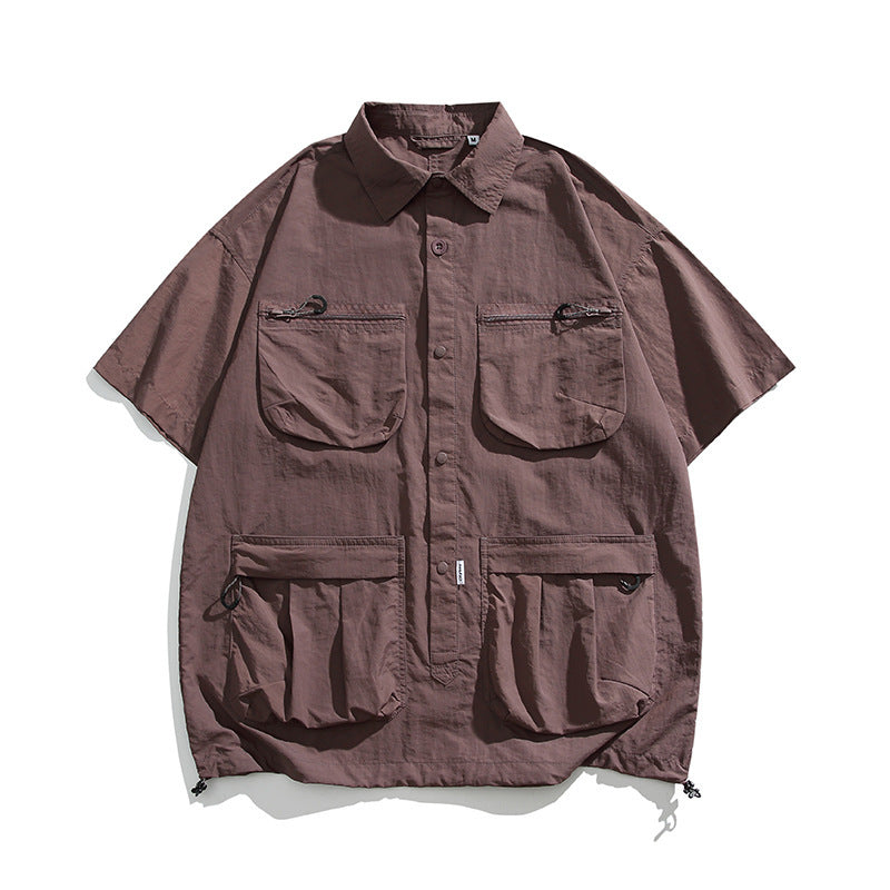 Men's And Women's Same Multi-pocket Shirt Top