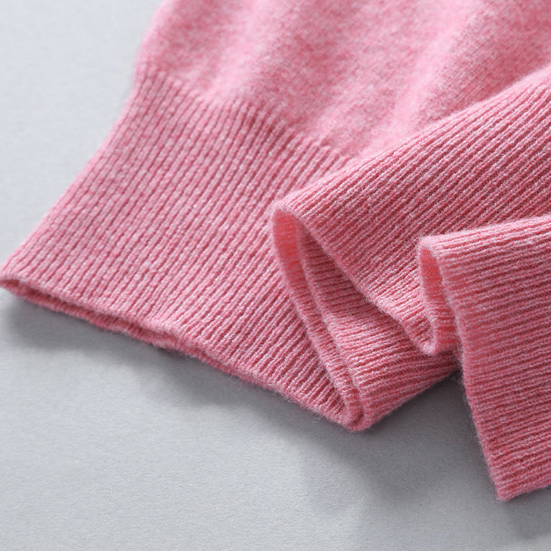Sweater Men's V-neck Loose Solid Color Knitted Bottoming Shirt