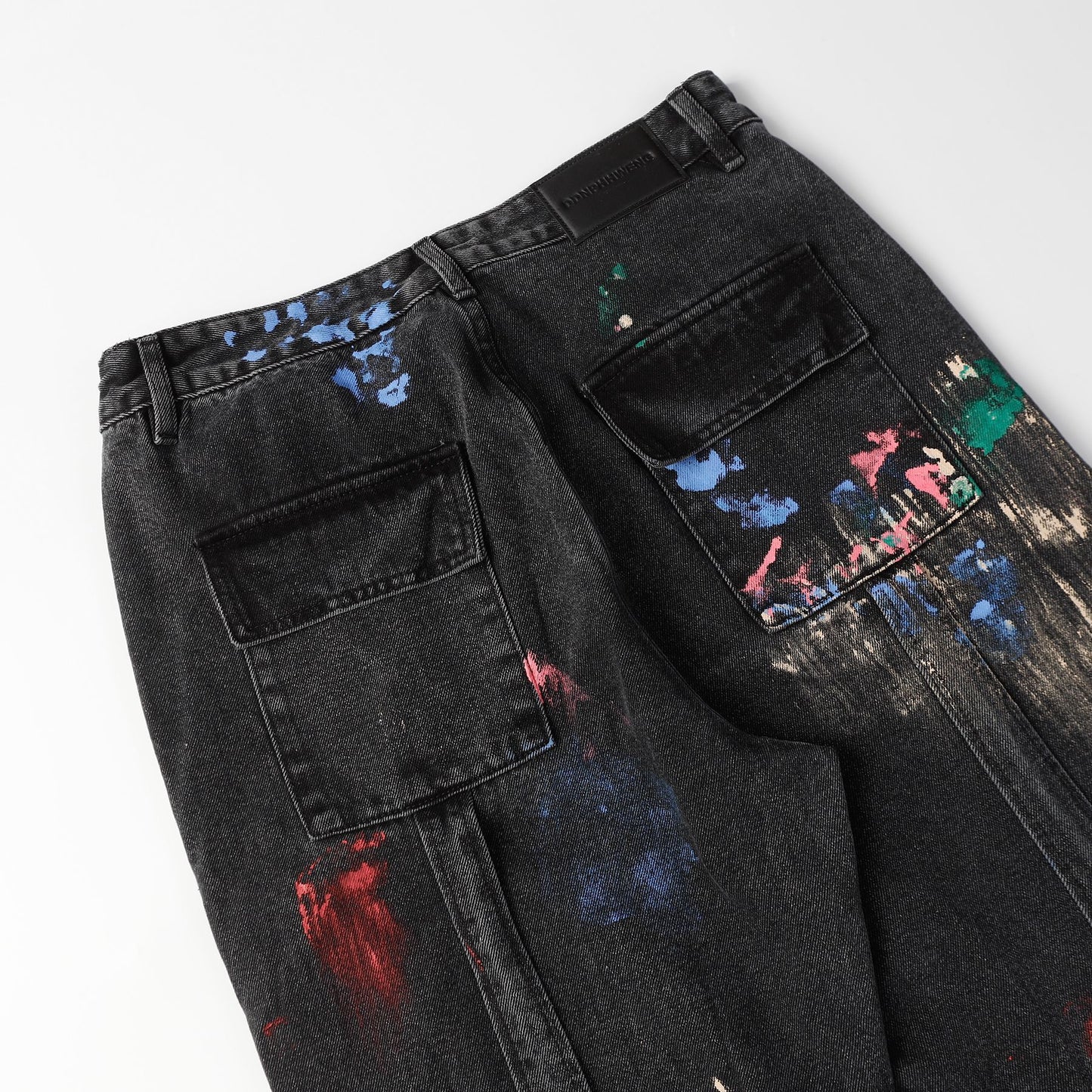 High Street Personalized Split Hand-painted Denim Trousers
