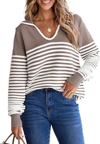 Navy Style Casual Knitted Women's Top