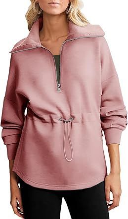 Women's Super Plus Size Sweatshirt Half Zipper Drawstring