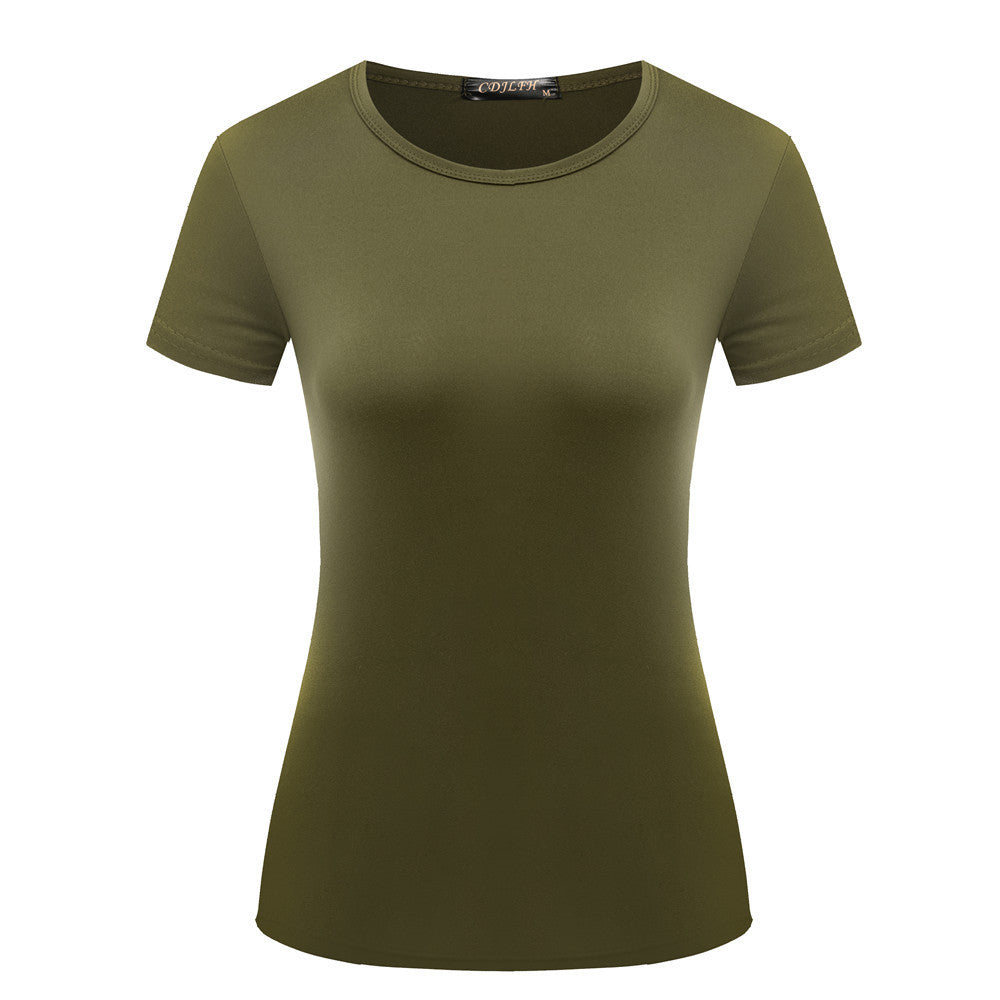 Fashionable Women's Solid Color Casual Short Sleeved Shirt