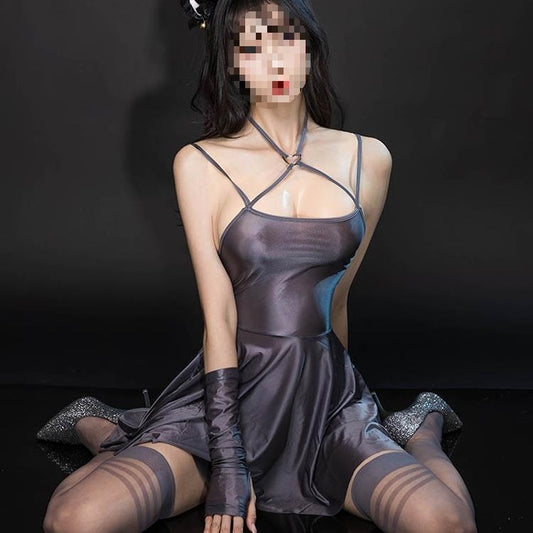 Women's Sling Nightdress Shiny Transparent Underwear