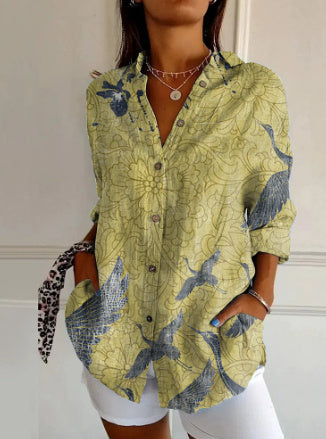 Women's Long Half Sleeve Floral Print Cardigan