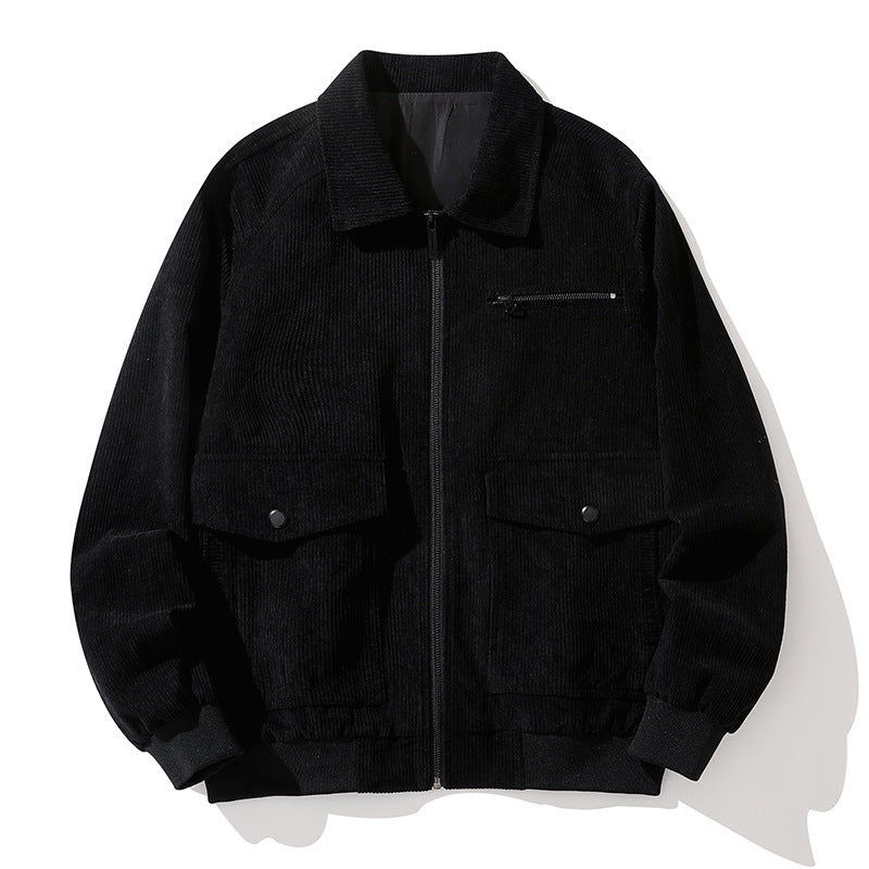 Men's Jacket All-match Work Handsome Top Trendy Youth Corduroy Jacket