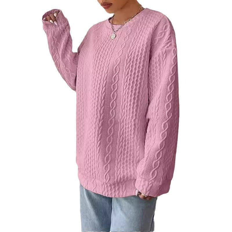 Women's Casual And Comfortable Jacquard Round Neck Sweater