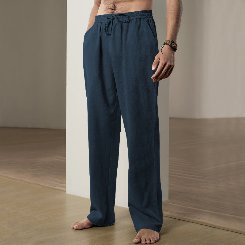 Simple Fashion Solid Color Casual Straight Pants Men