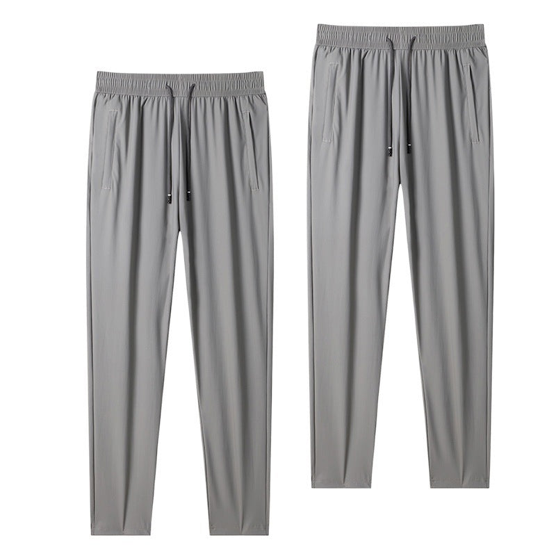 Summer Ice Silk Loose Elastic Sports Pants