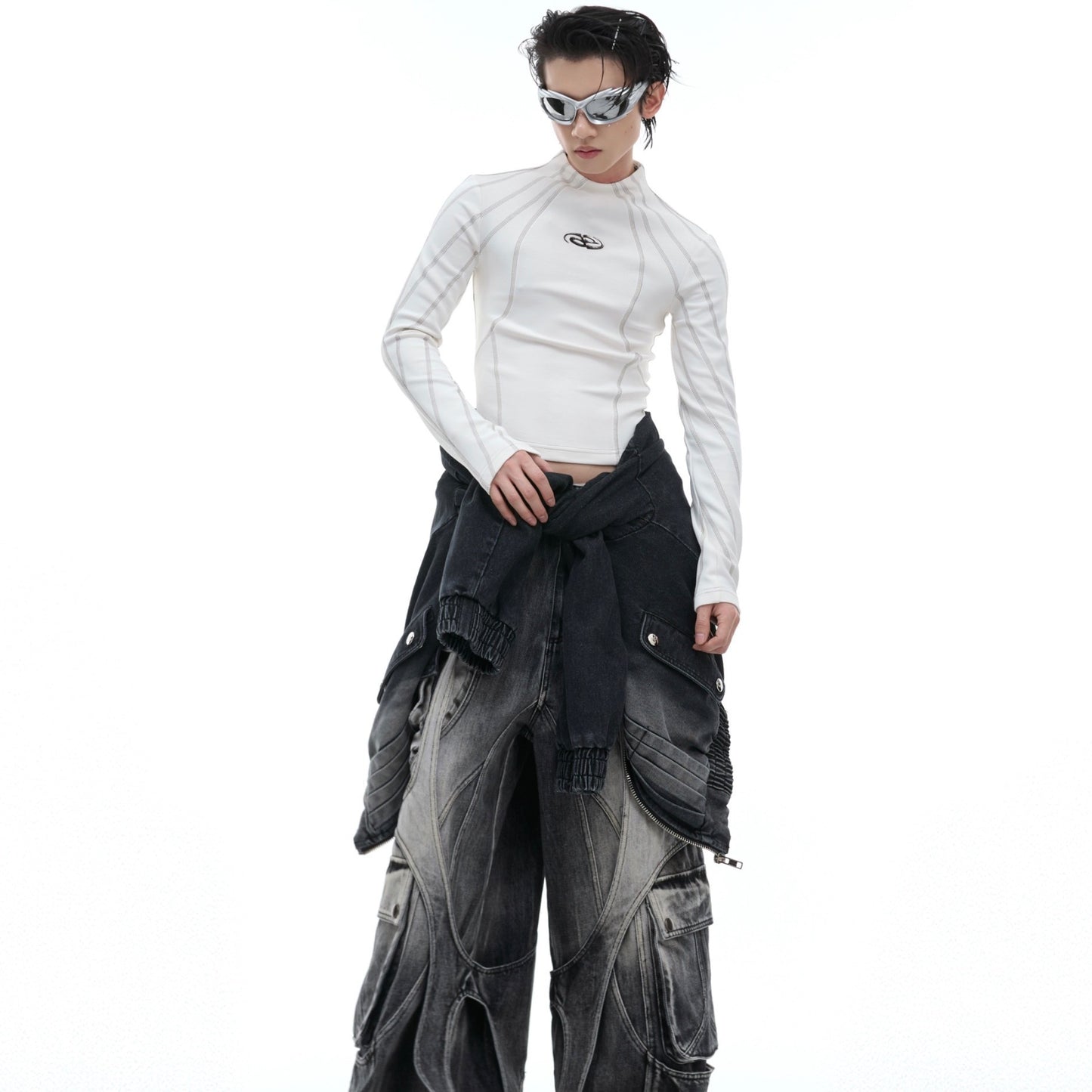 Slim-fit Half-turtleneck T-shirt Top