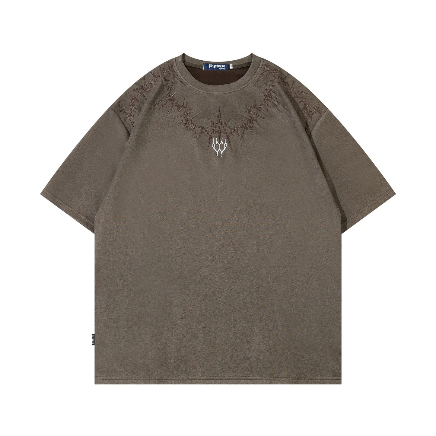 Summer New Dark Thorns Heavy Embroidered Short Sleeve