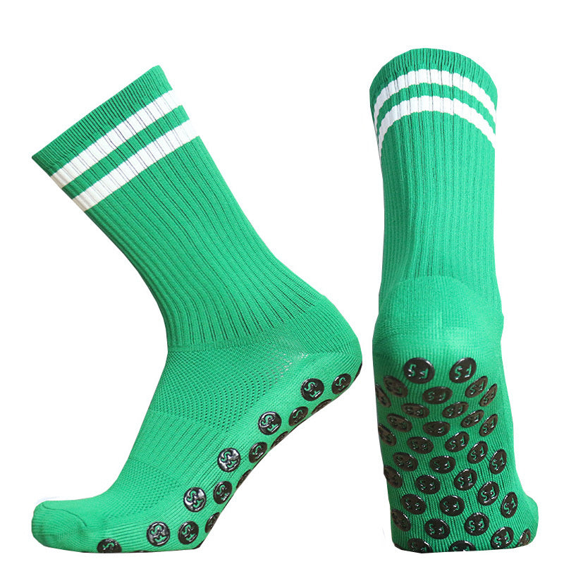 Striped Men's And Women's Towel Bottom Non-slip Football Training Competition Socks