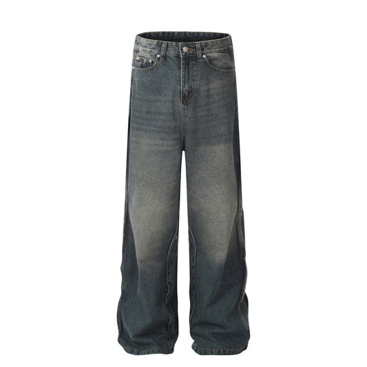 American-style Side Stitching Washed Jeans