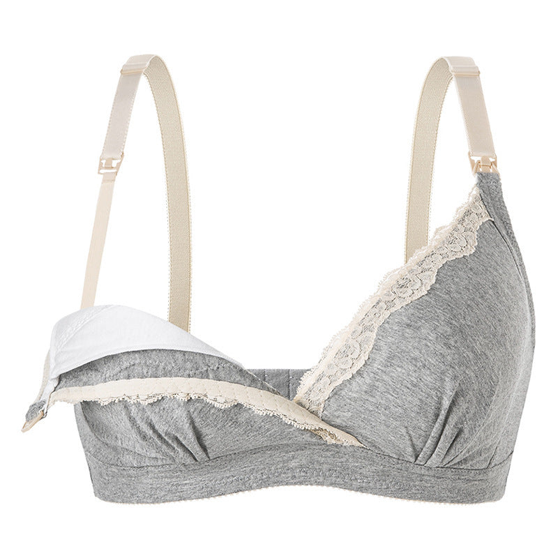 Adjustment Push Up Cotton Pregnant Women Front Buckle Large Size Nursing Bra