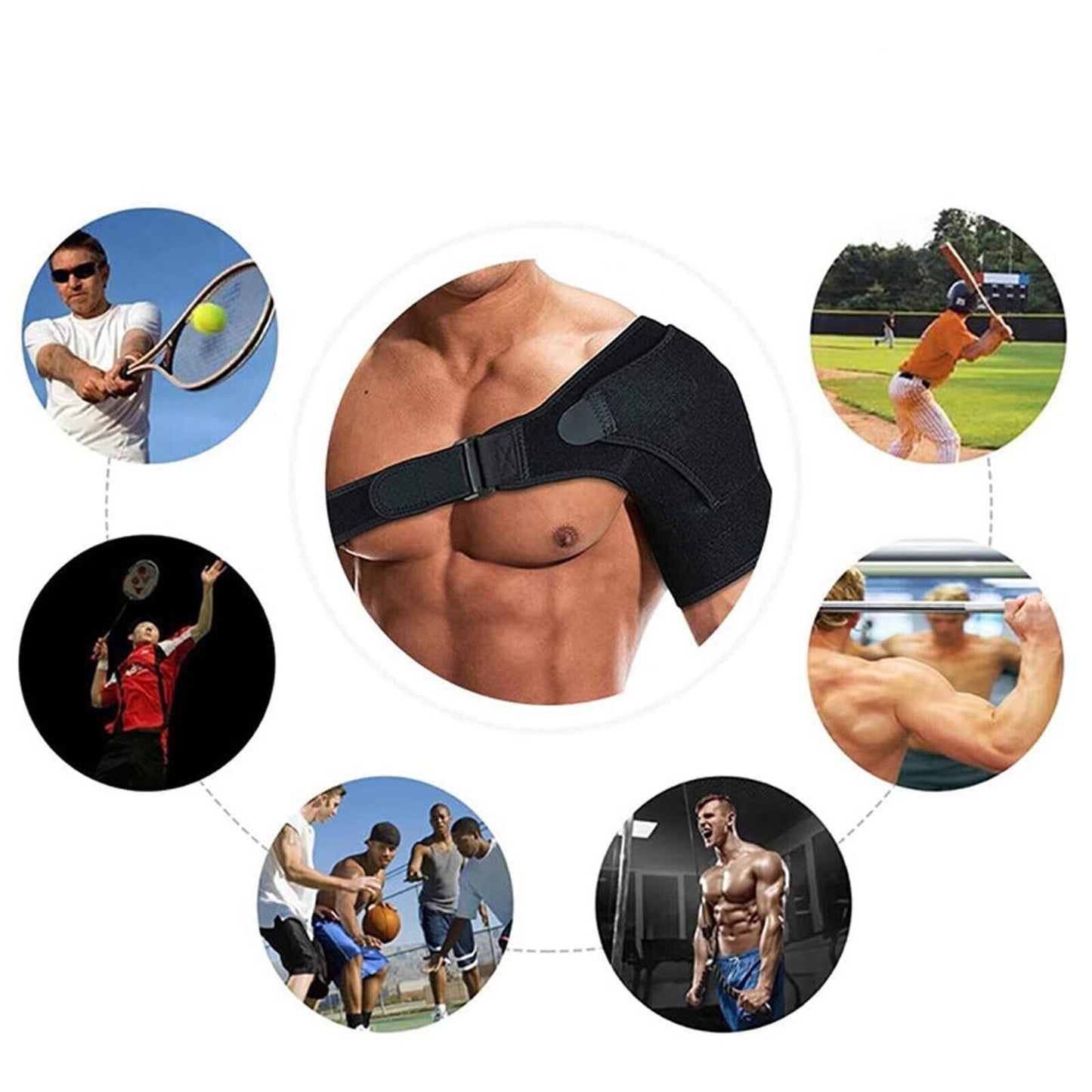 Left And Right Shoulder Brace Rotator Cuff Support Injury Dislocate Compression Stra