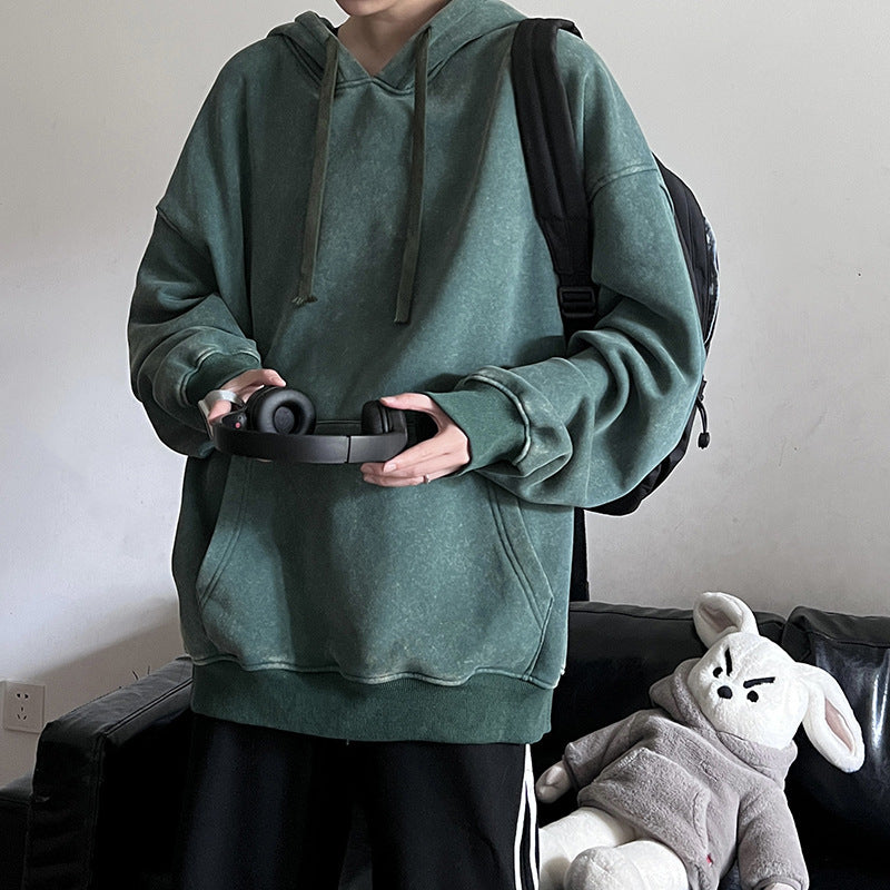 American Retro Waxed Washed Sweater Loose