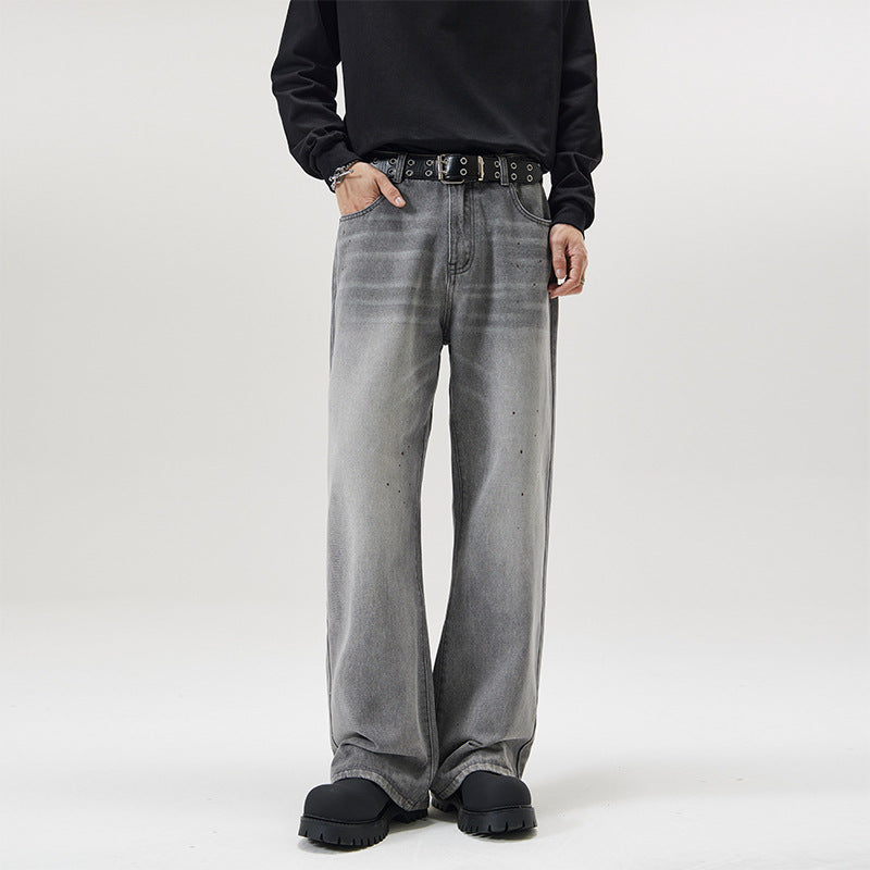Men's Fashion Personalized Splash-ink Skinny Jeans