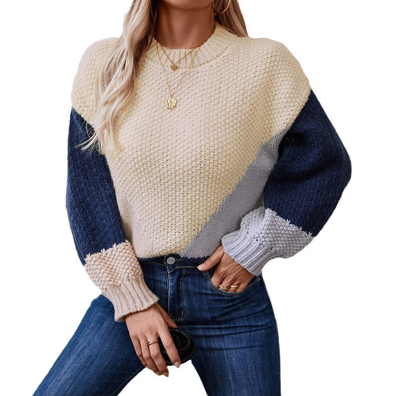 Women's Pullover Round Neck Long Sleeves Sweater