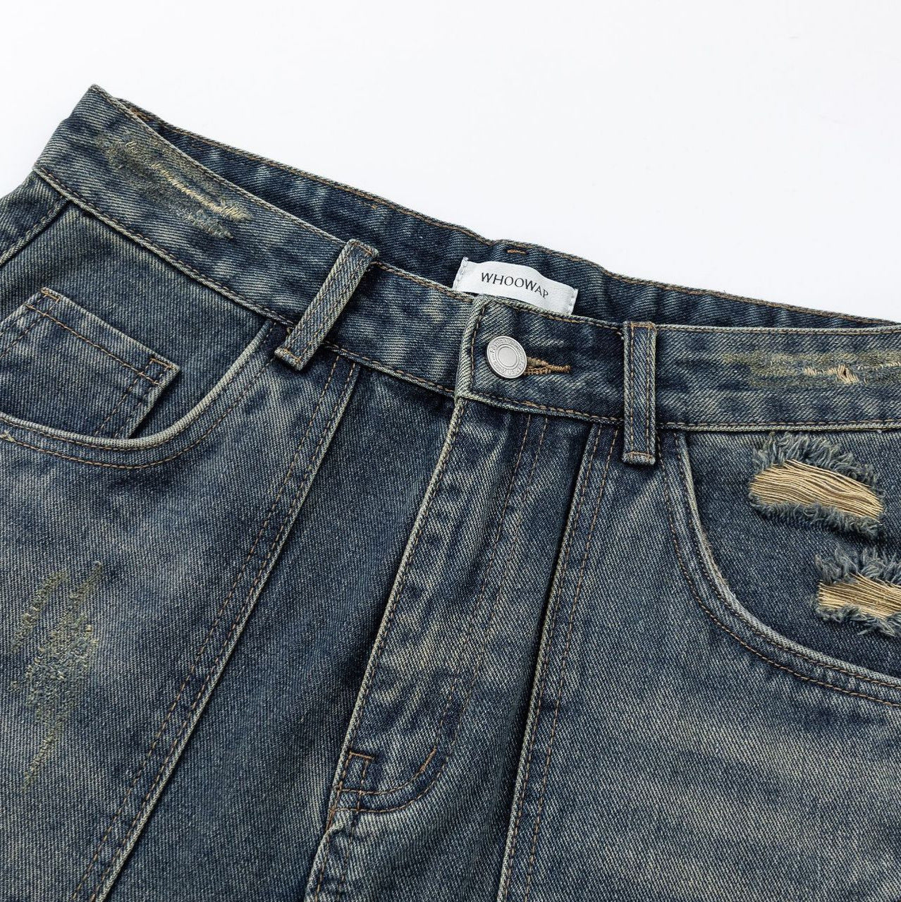 Straight Jeans Loose Distressed Retro Long Pants