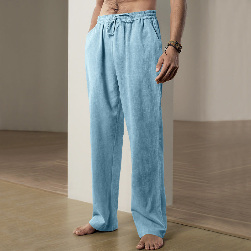 Simple Fashion Solid Color Casual Straight Pants Men