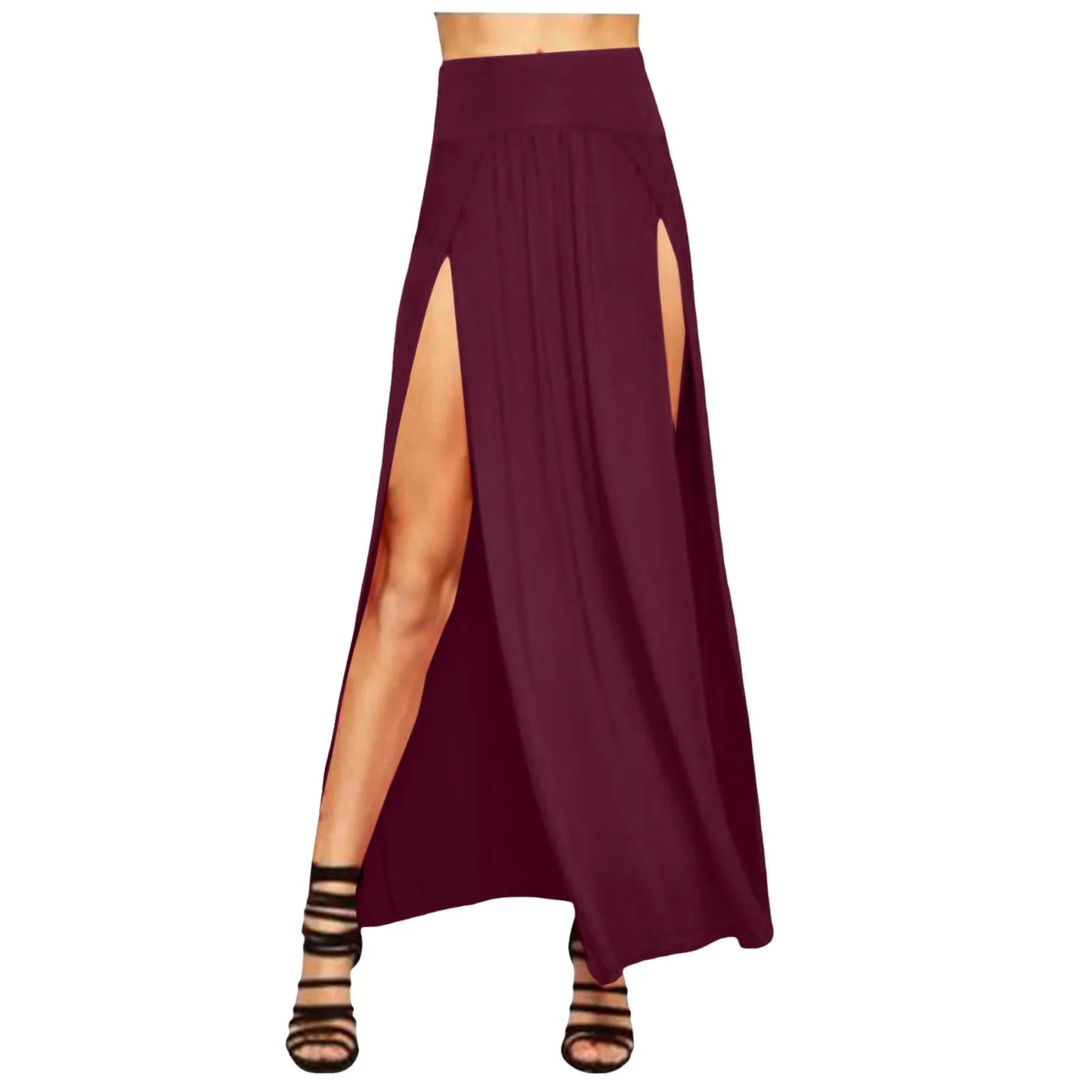 Skirts for Women Womens Double Split Maxi Long Skirt Ladies Short Leather Skirt