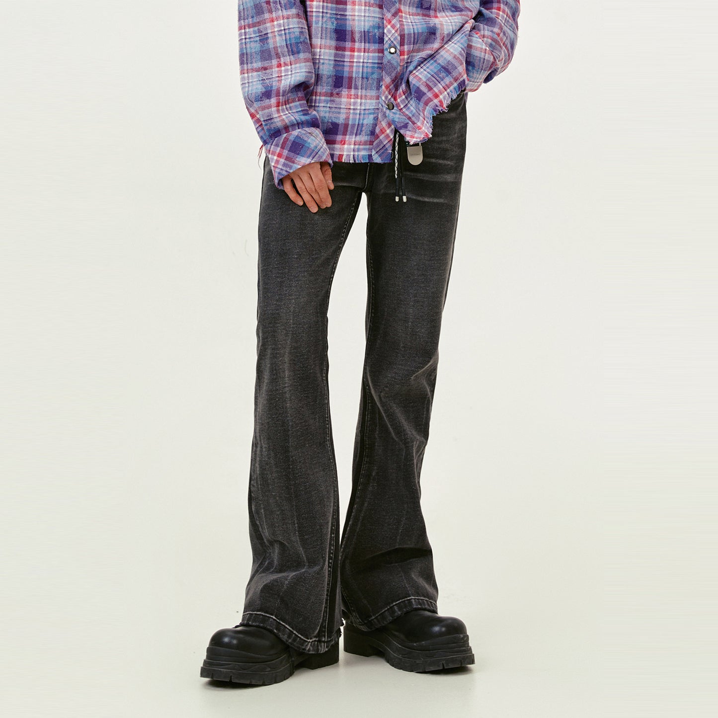 Men's Washed Distressed Cat Jeans
