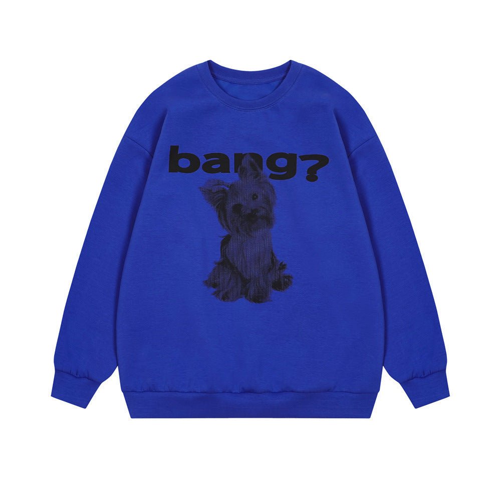 Animal Print Cute Puppy Loose Sweater Boys