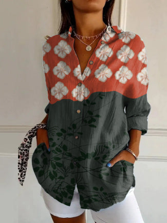 Women's Long Half Sleeve Floral Print Cardigan