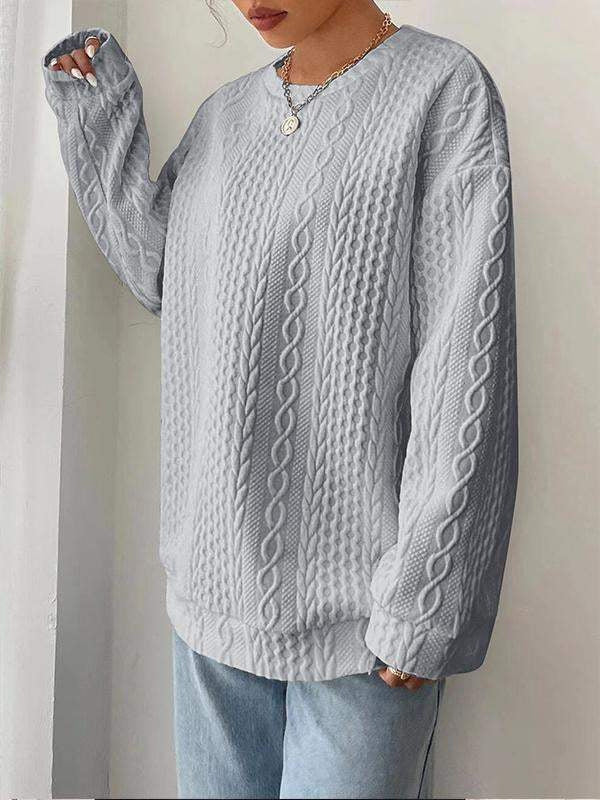 Women's Casual And Comfortable Jacquard Round Neck Sweater