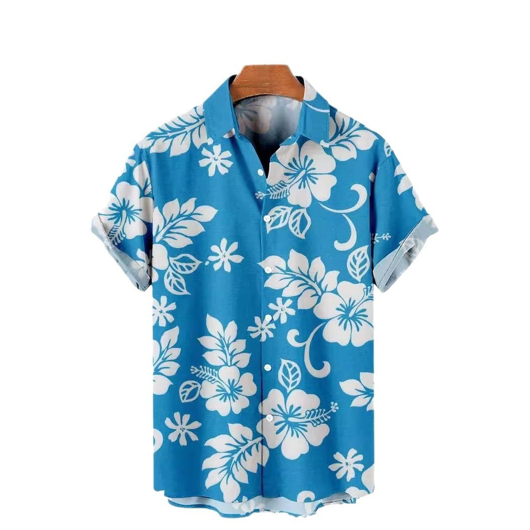Fashion Solid Color Printed Shirt Men