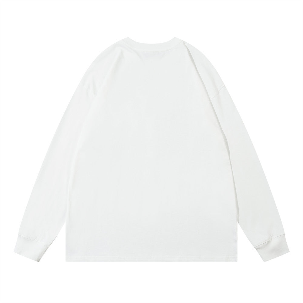 Metal Necklace Strip Long Sleeve T-shirt Men's Abstract Graffiti