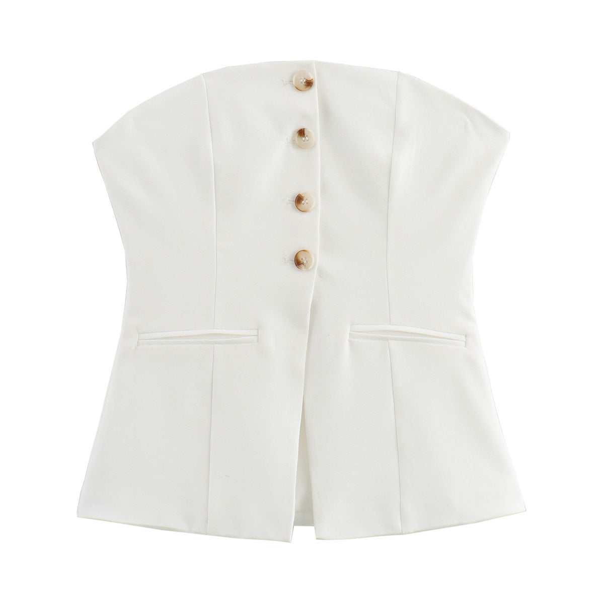 Fashion Women's Wear Tube Top Pocket Top