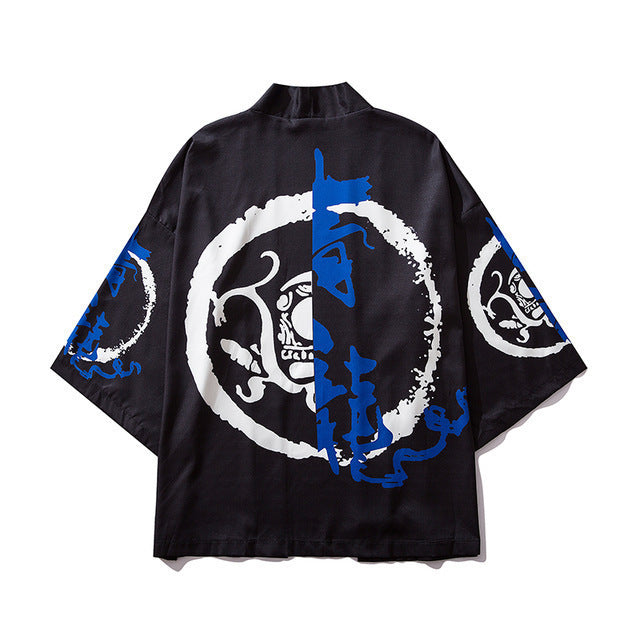 Japanese Style Ukiyo-e Sea Carp Creative Robe For Men